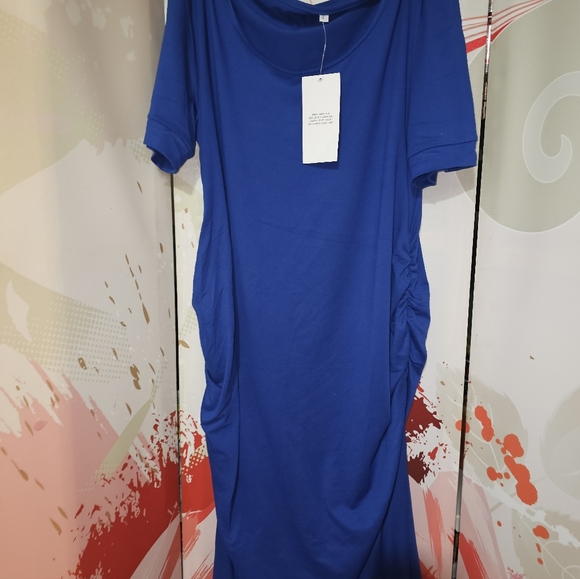 Blue Maternity Dress - Picture 6 of 8